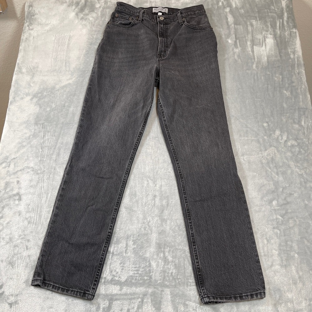 Abercrombie & Fitch The 90s Straight Ultra High Rise Jeans Washed Black 29 8R